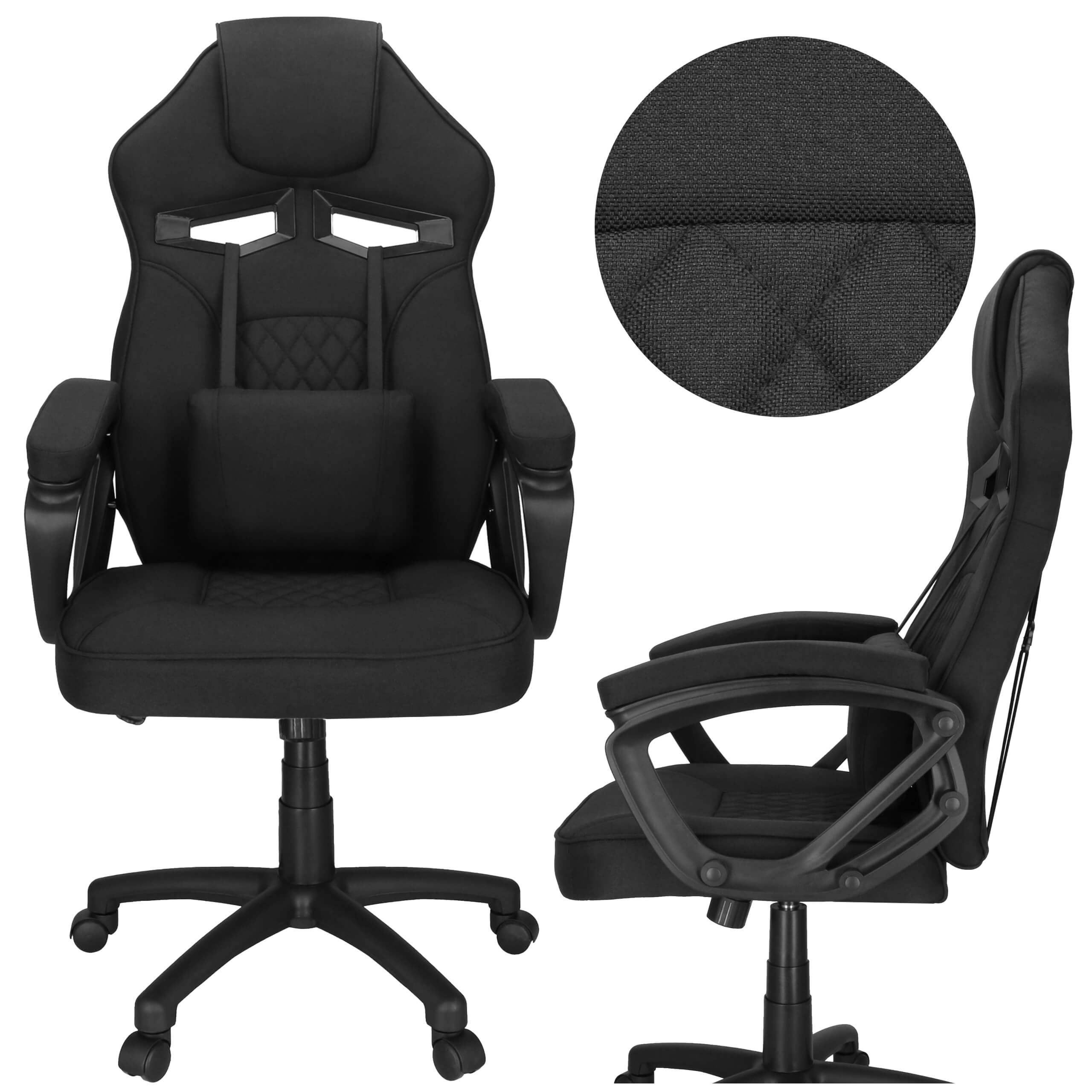 Springos ergonomikus irodai szék, 150 kg, fekete